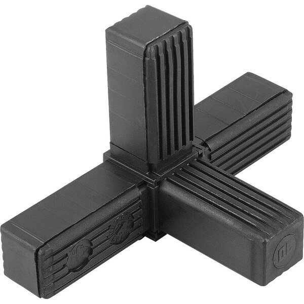 Connector 4-Way With Tapped Bush, A=30, L=124, Polyamide, Comp:Steel